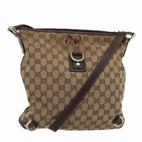 GUCCI GG Canvas Shoulder Bag Beige Brown 131326  cl847