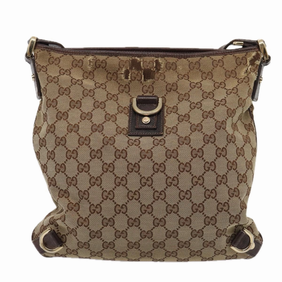 GUCCI GG Canvas Shoulder Bag Beige Brown 131326  cl847