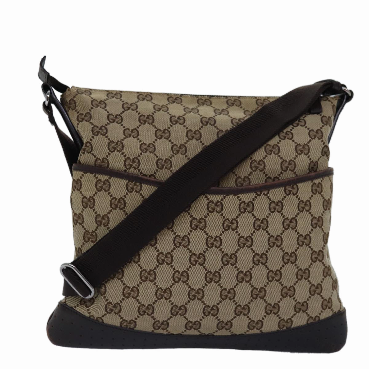 GUCCI GG Canvas Shoulder Bag Beige Brown 145857  74869