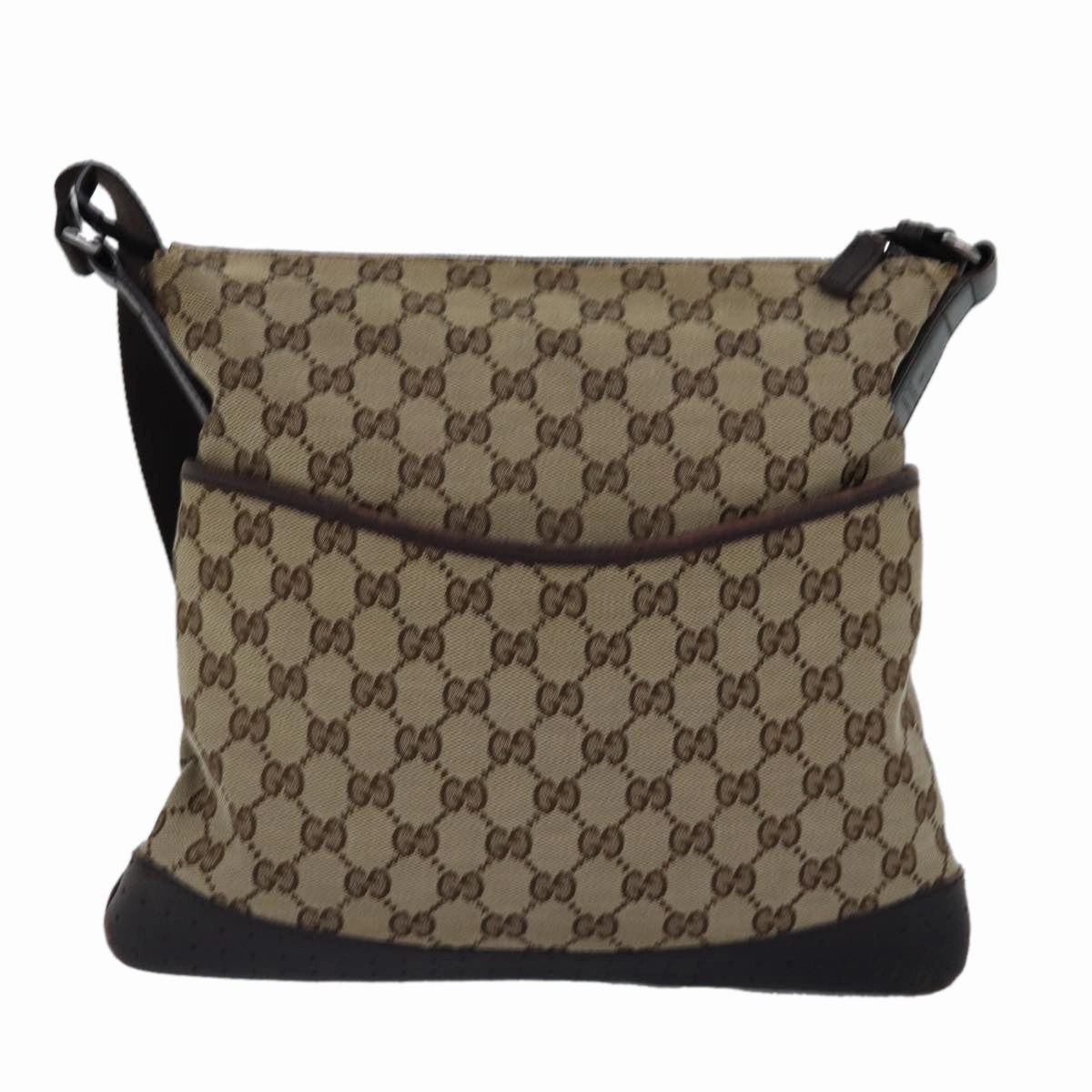 GUCCI GG Canvas Shoulder Bag Beige Brown 145857  74869