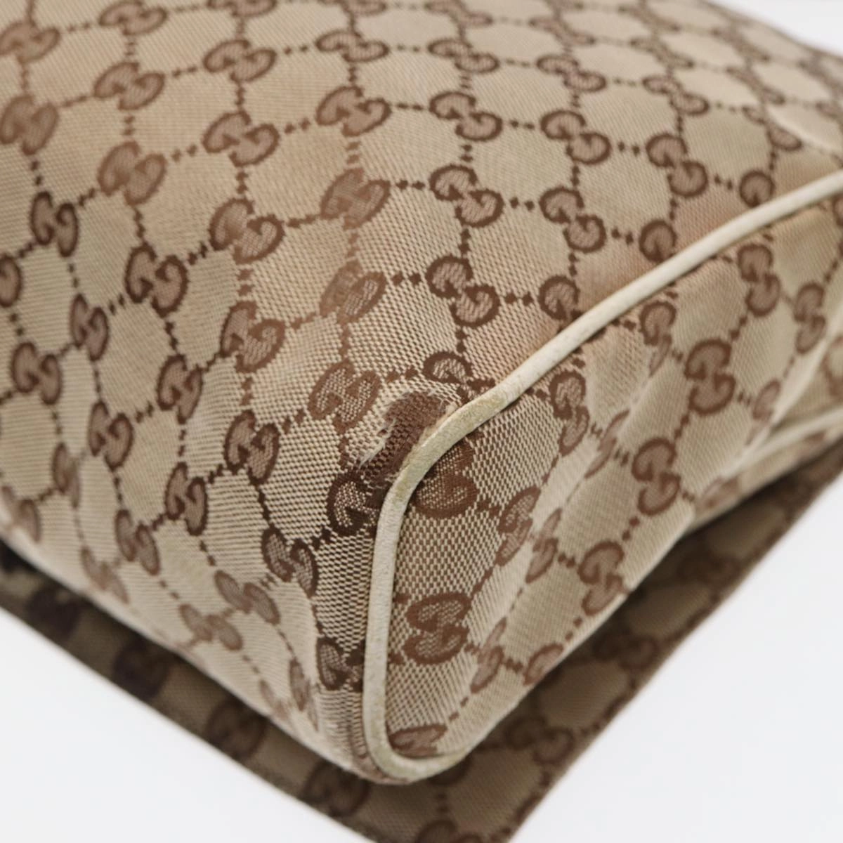 GUCCI GG Canvas Shoulder Bag Beige Silver 146236  87424