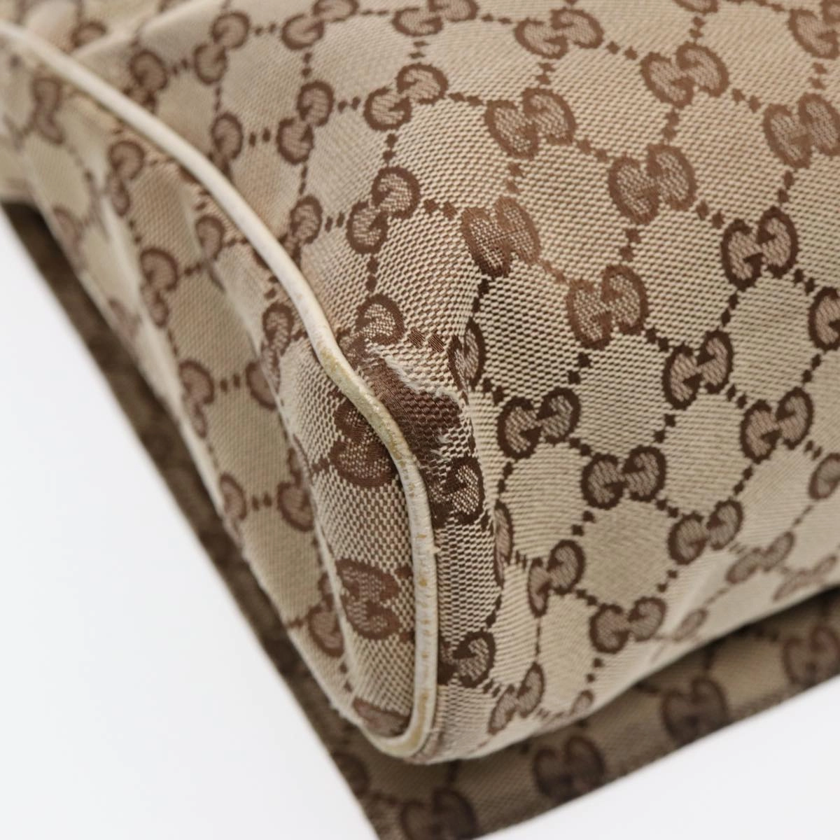GUCCI GG Canvas Shoulder Bag Beige Silver 146236  87424