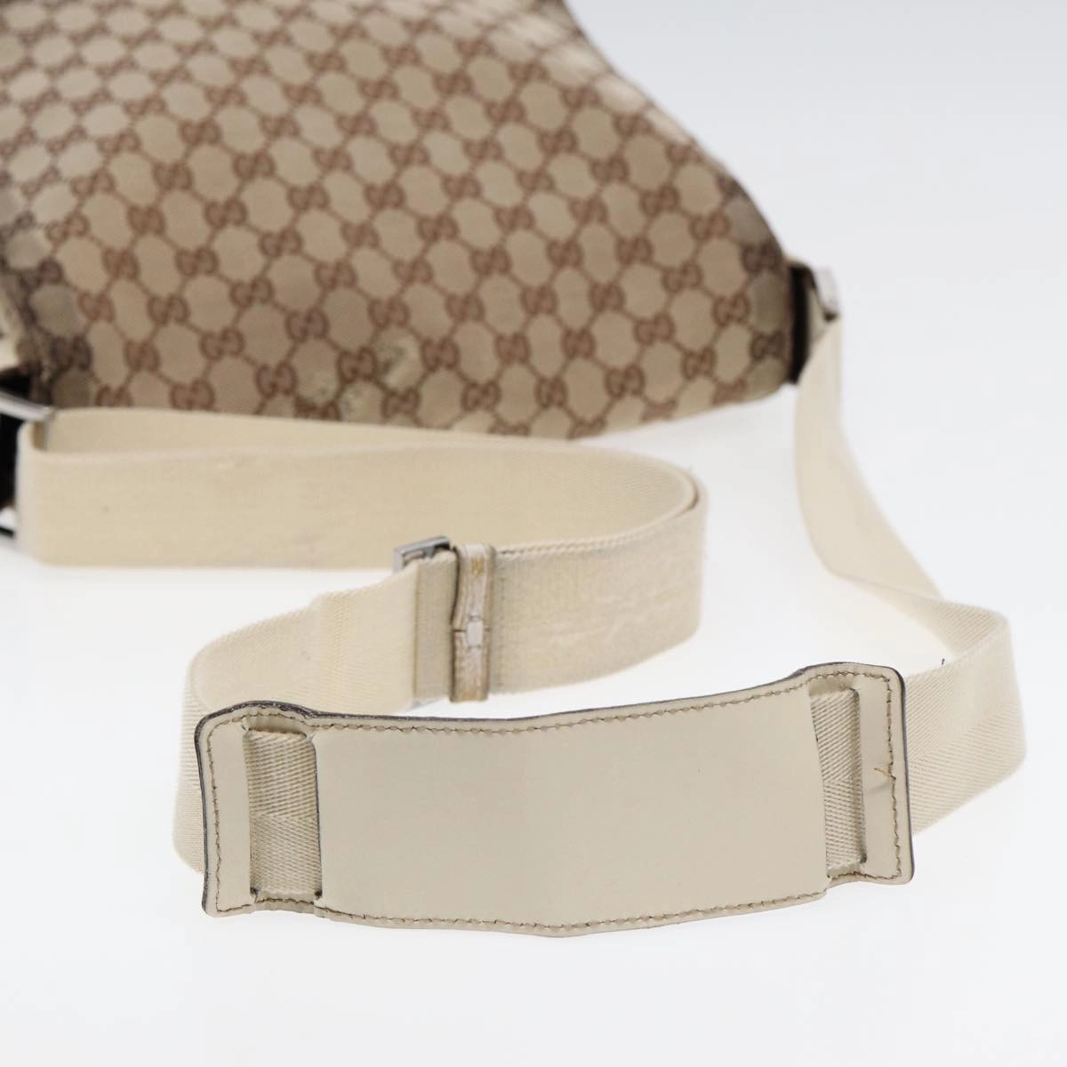 GUCCI GG Canvas Shoulder Bag Beige Silver 146236  87424