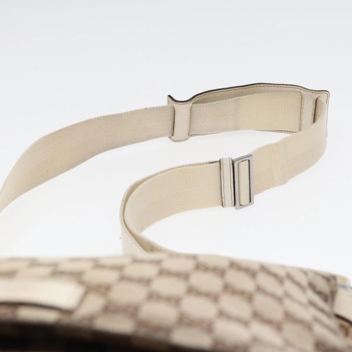 GUCCI GG Canvas Shoulder Bag Beige Silver 146236  87424