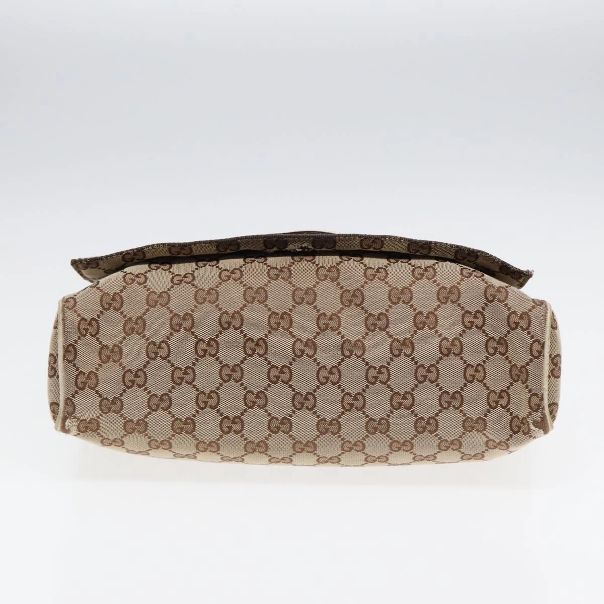 GUCCI GG Canvas Shoulder Bag Beige Silver 146236  87424