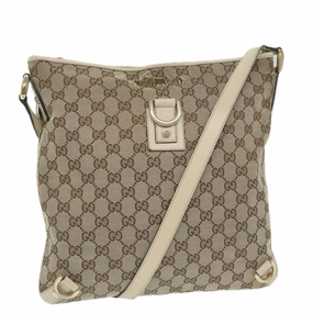GUCCI GG Canvas Shoulder Bag Beige White 13126  58612