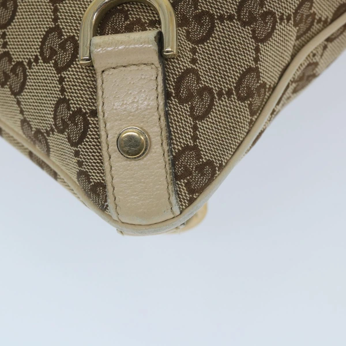 GUCCI GG Canvas Shoulder Bag Beige White 13126  58612