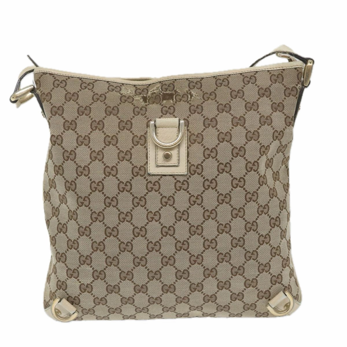GUCCI GG Canvas Shoulder Bag Beige White 13126  58612