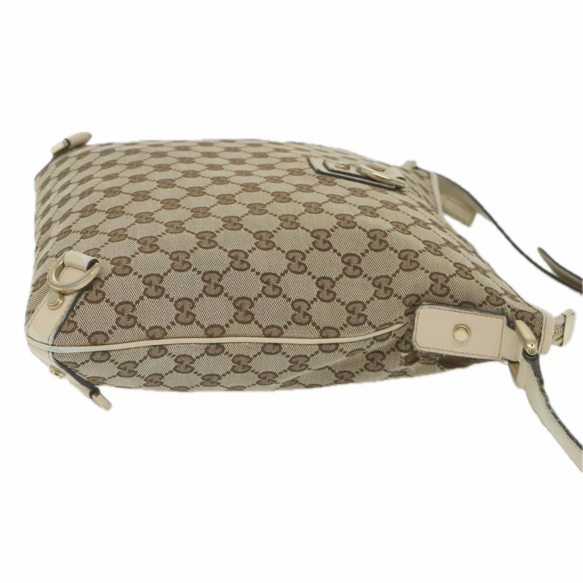 GUCCI GG Canvas Shoulder Bag Beige White 13126  58612