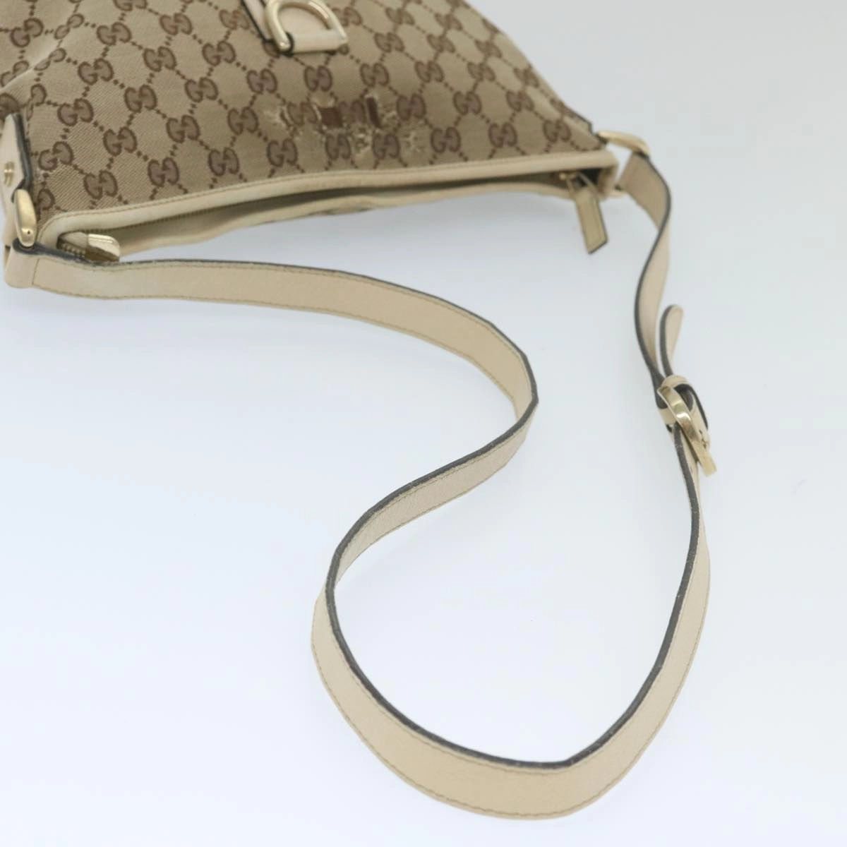 GUCCI GG Canvas Shoulder Bag Beige White 13126  58612