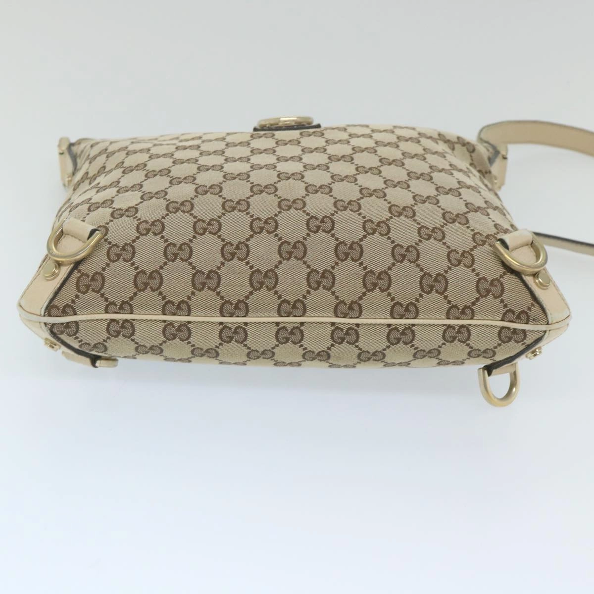 GUCCI GG Canvas Shoulder Bag Beige White 13126  58612
