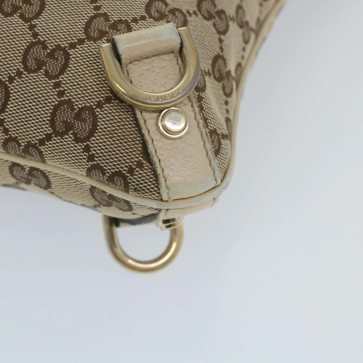 GUCCI GG Canvas Shoulder Bag Beige White 13126  58612