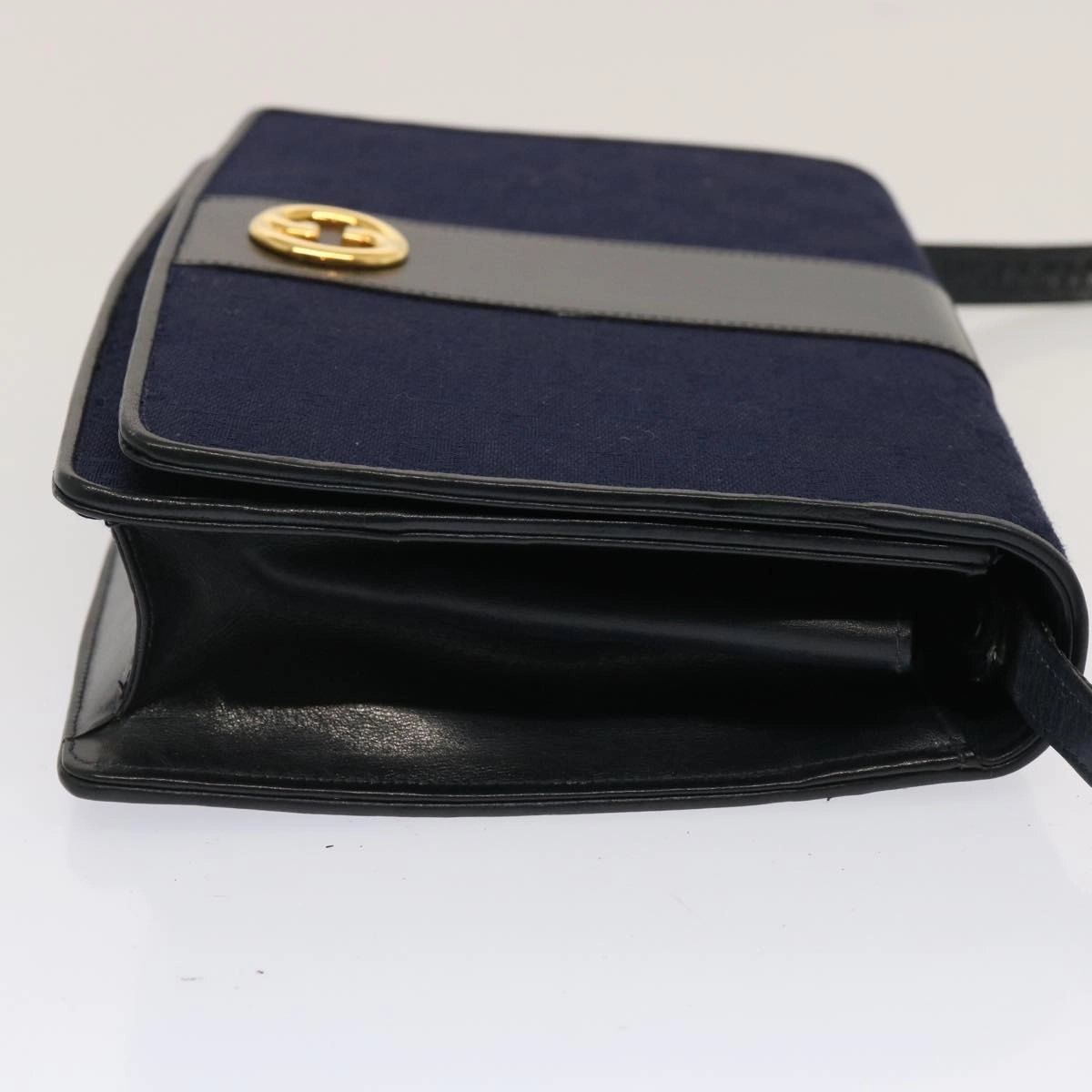 Gucci GG Canvas Shoulder Bag Navy Black