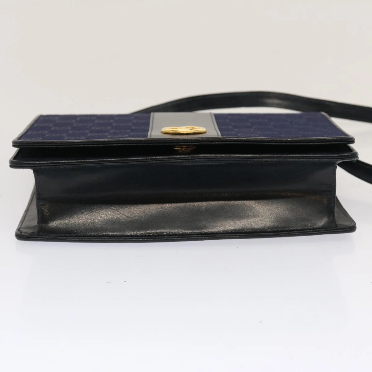 Gucci GG Canvas Shoulder Bag Navy Black