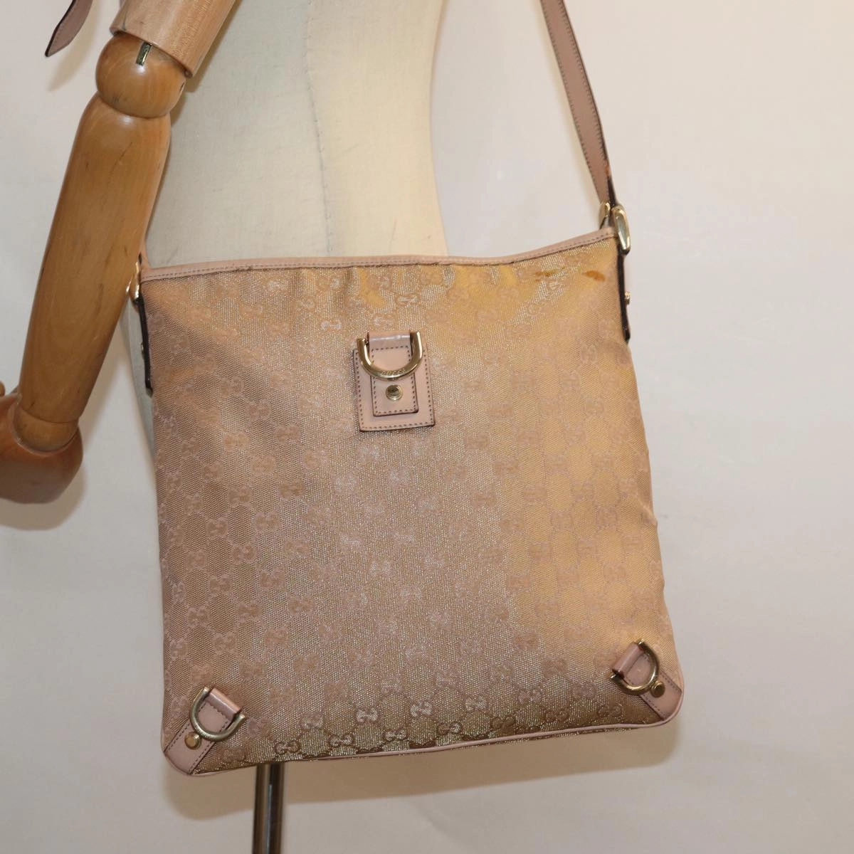 GUCCI GG Canvas Shoulder Bag Pink 131326  83708