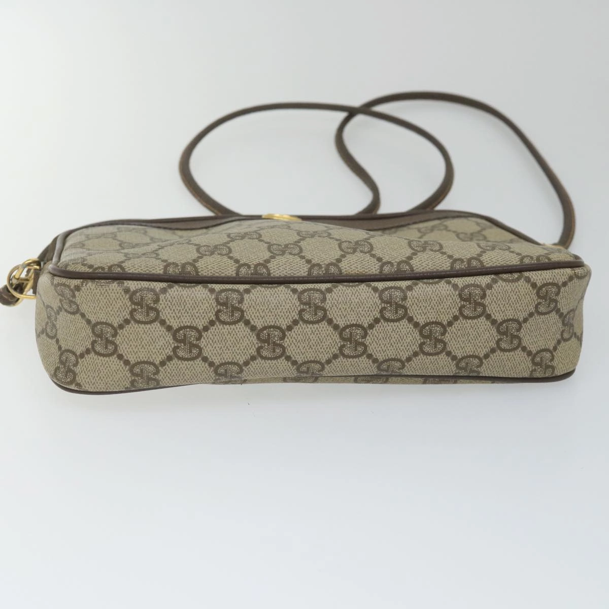 GUCCI GG Canvas Shoulder Bag PVC Leather Beige  57244