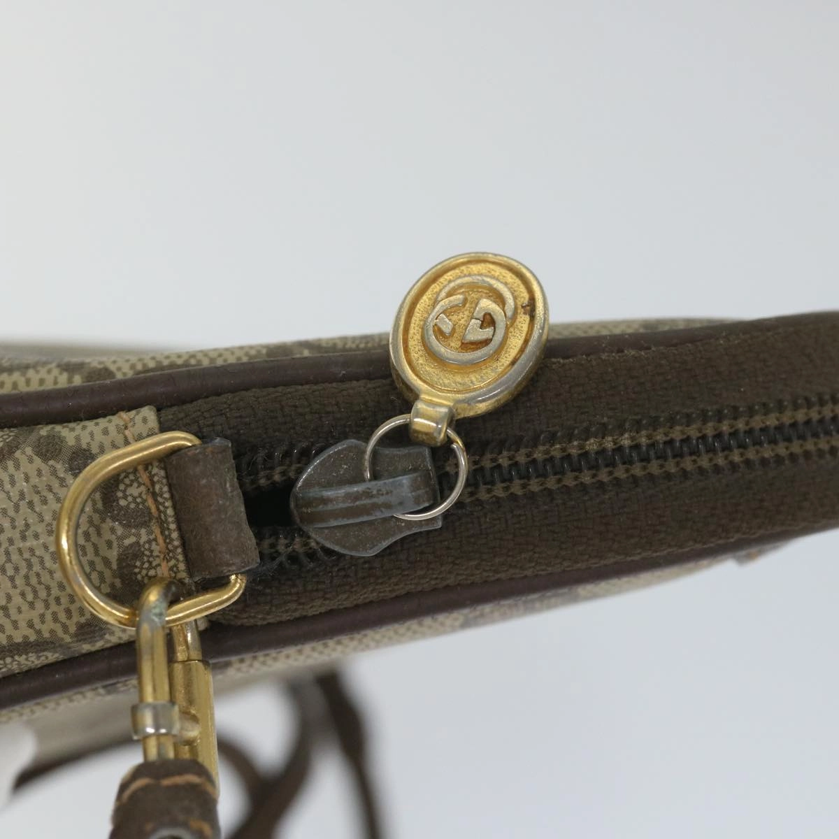 GUCCI GG Canvas Shoulder Bag PVC Leather Beige  57244