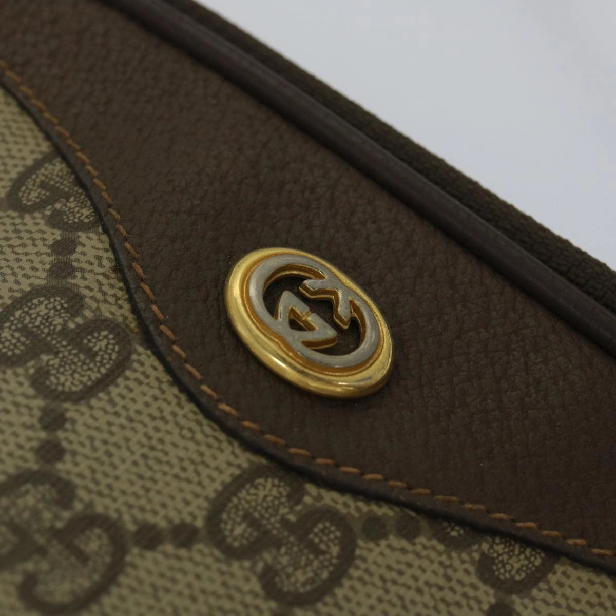 GUCCI GG Canvas Shoulder Bag PVC Leather Beige  57244