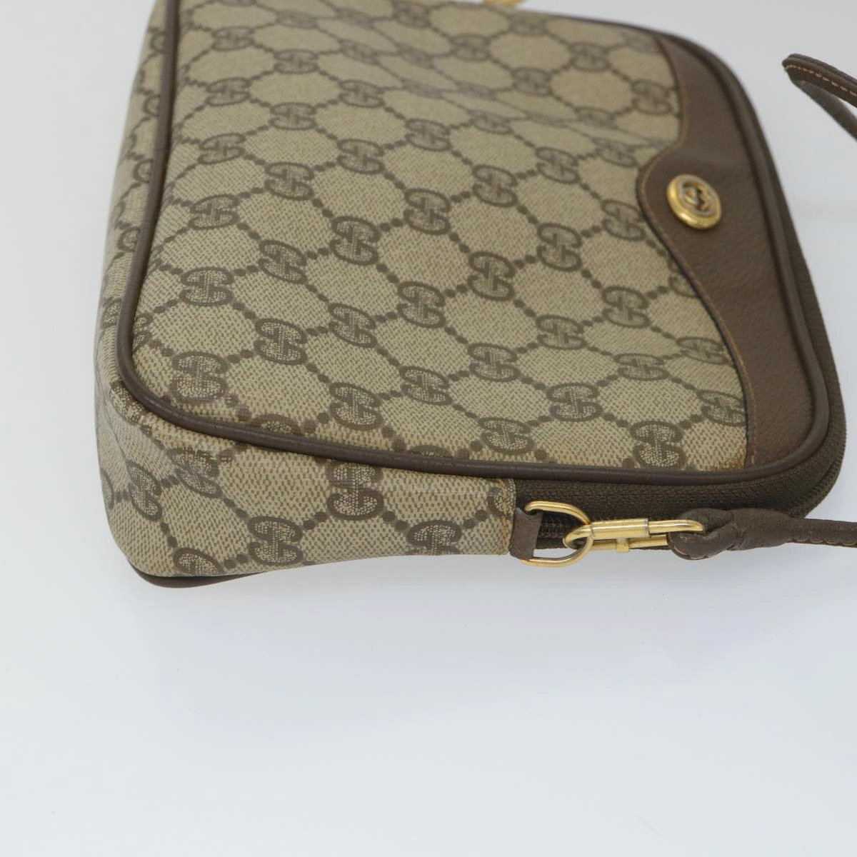 GUCCI GG Canvas Shoulder Bag PVC Leather Beige  57244