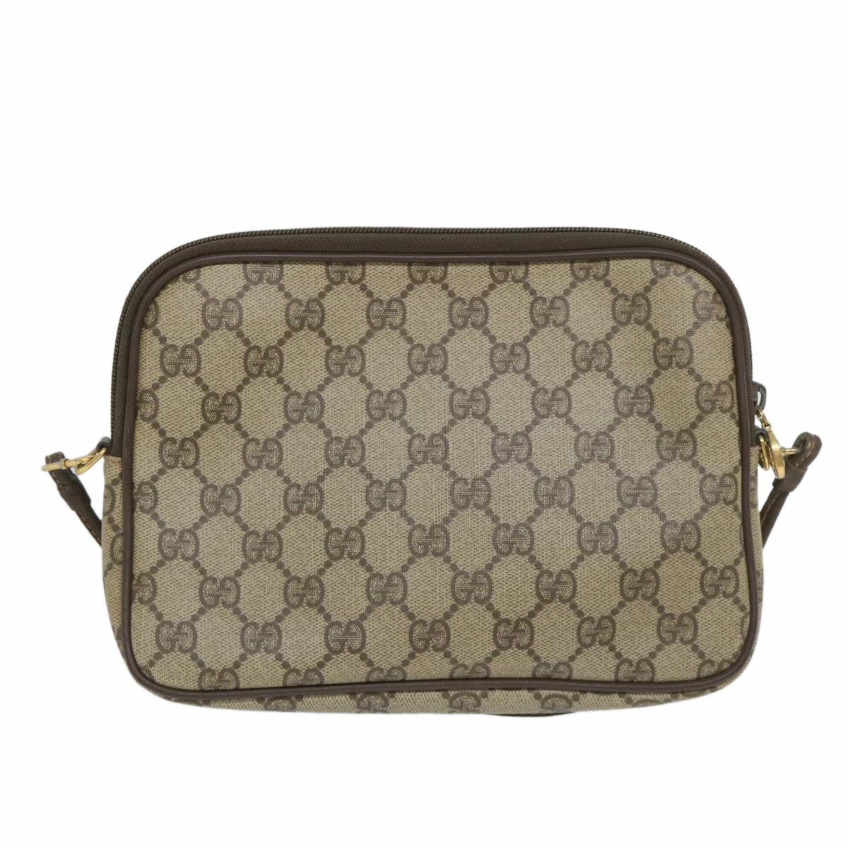 GUCCI GG Canvas Shoulder Bag PVC Leather Beige  57244