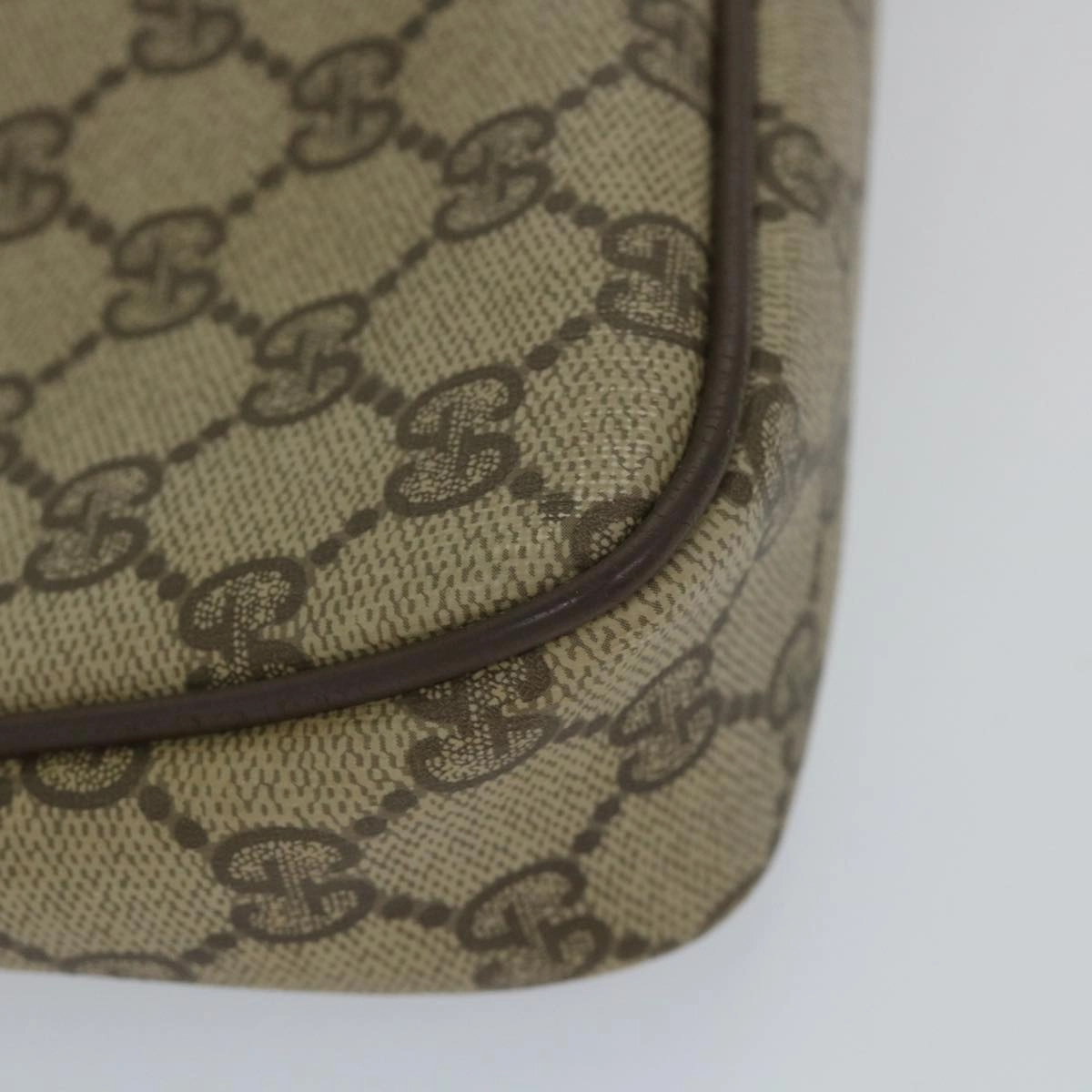 GUCCI GG Canvas Shoulder Bag PVC Leather Beige  57244