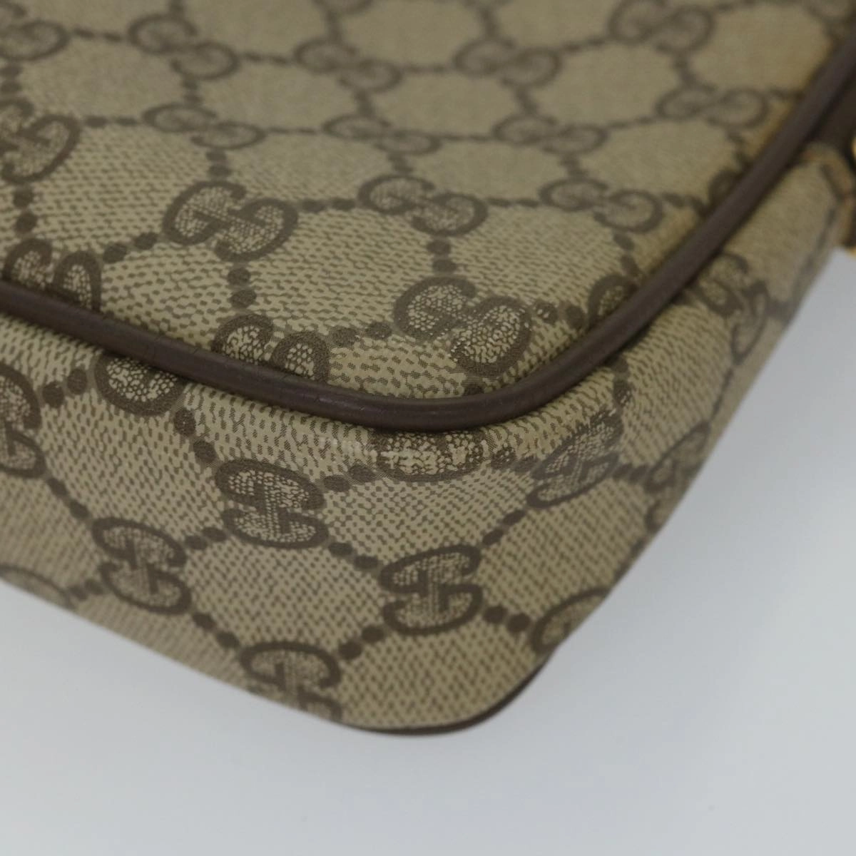 GUCCI GG Canvas Shoulder Bag PVC Leather Beige  57244