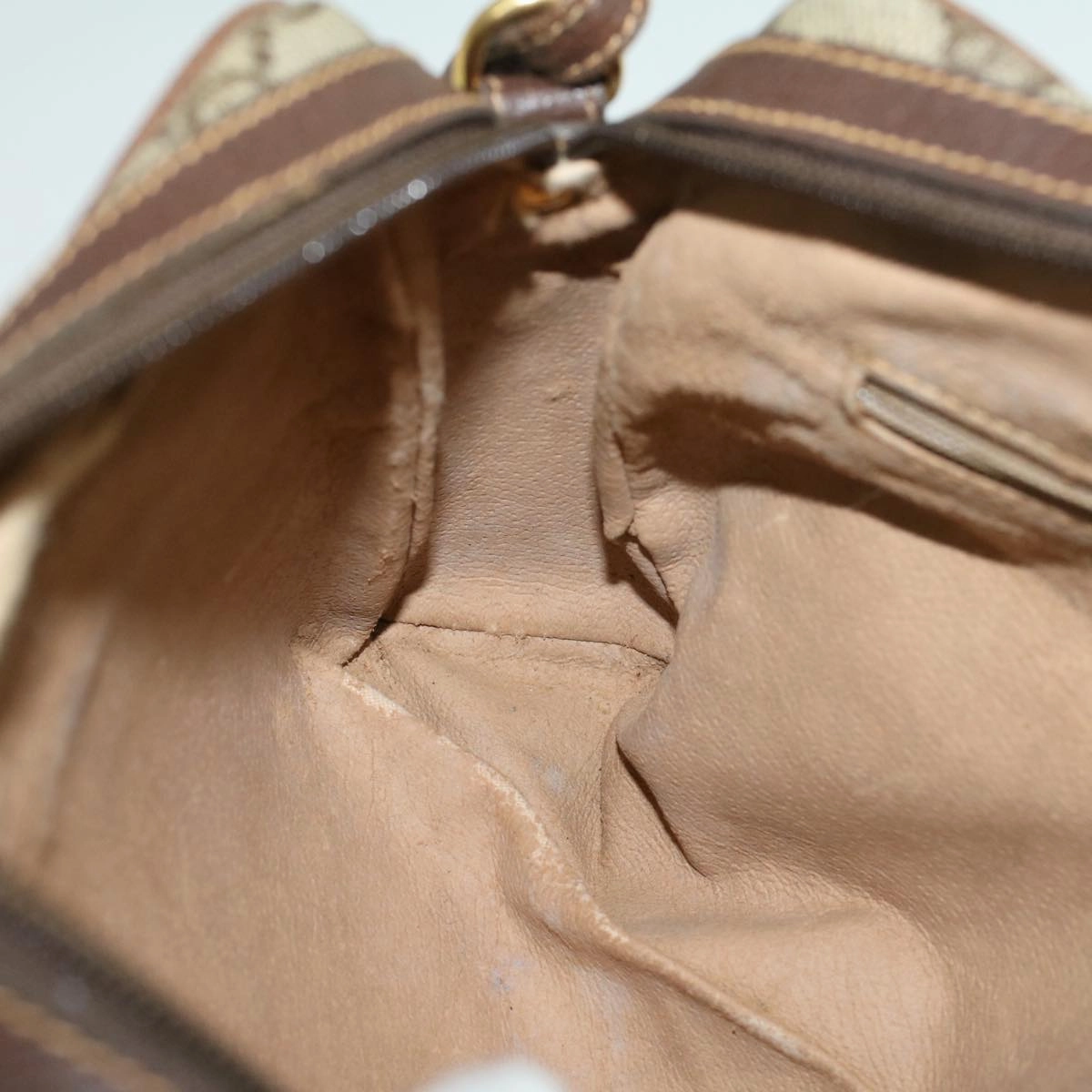GUCCI GG Canvas Shoulder Bag PVC Leather Beige Brown  57299