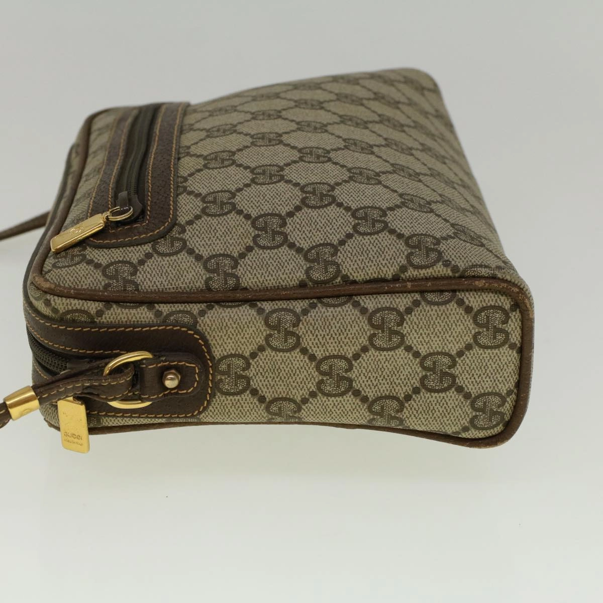 GUCCI GG Canvas Shoulder Bag PVC Leather Beige Brown  57299