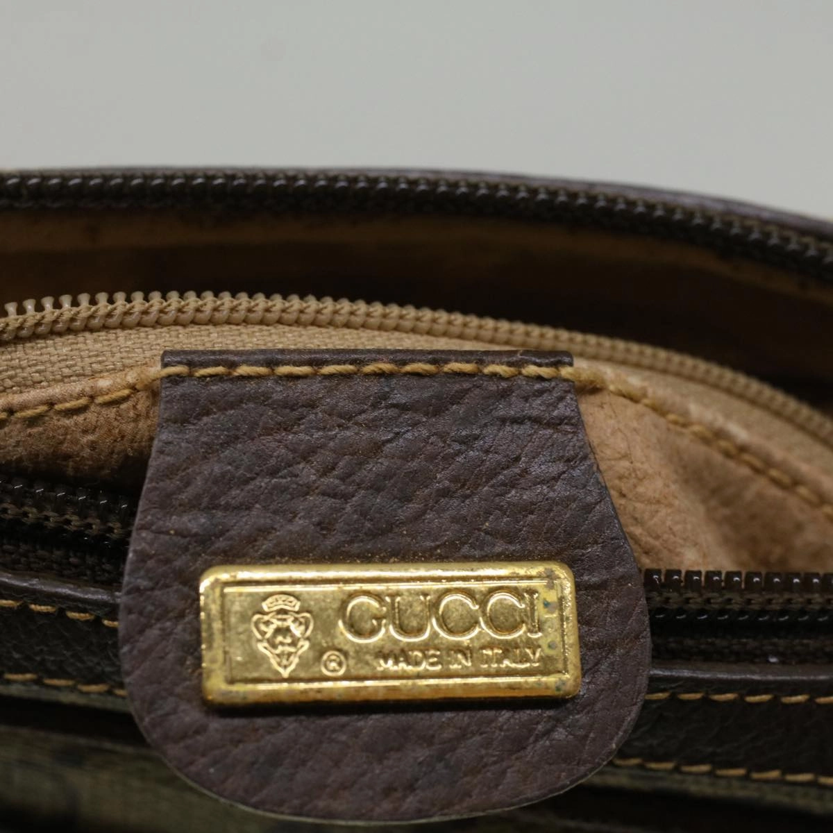 GUCCI GG Canvas Shoulder Bag PVC Leather Beige Brown  57299