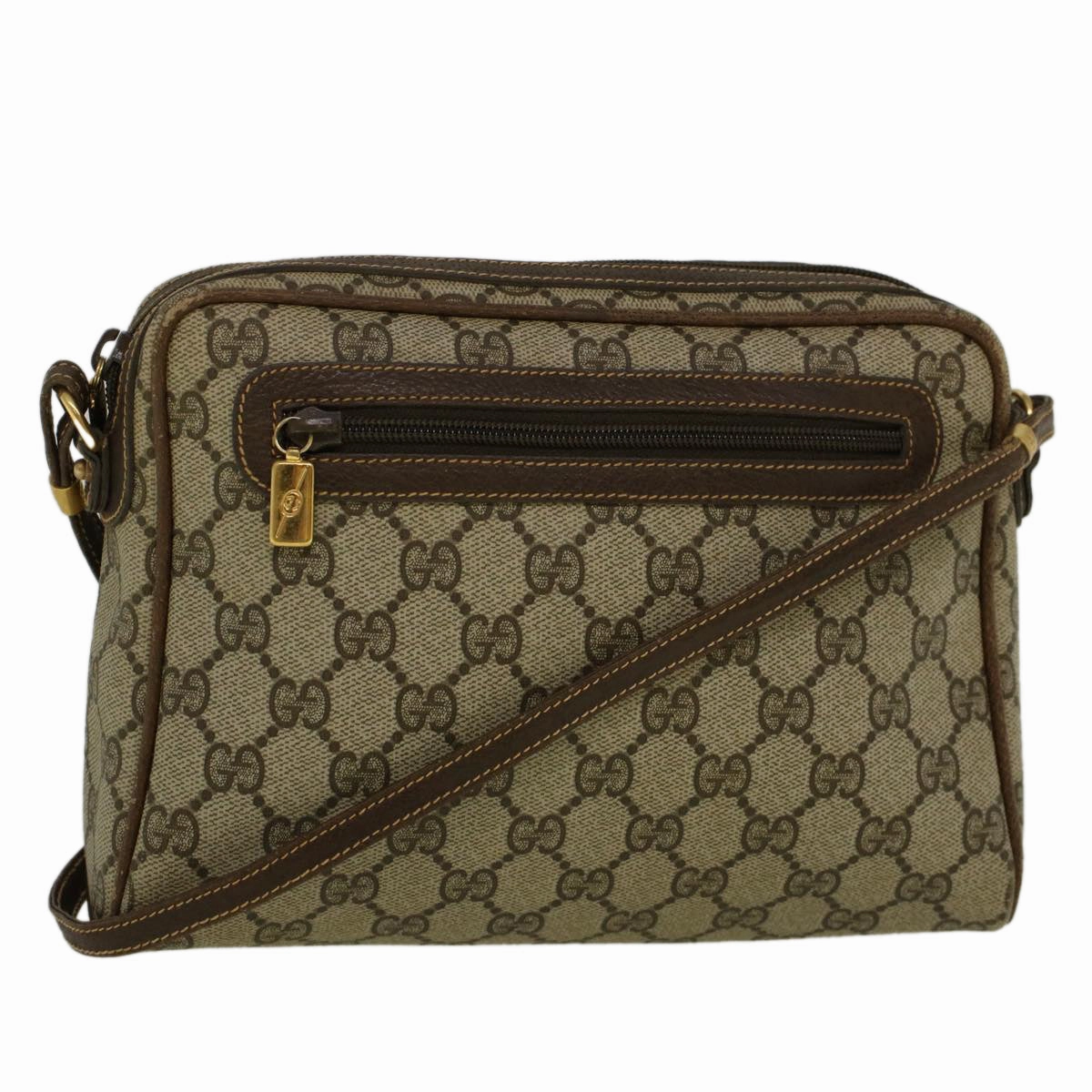 GUCCI GG Canvas Shoulder Bag PVC Leather Beige Brown  57299