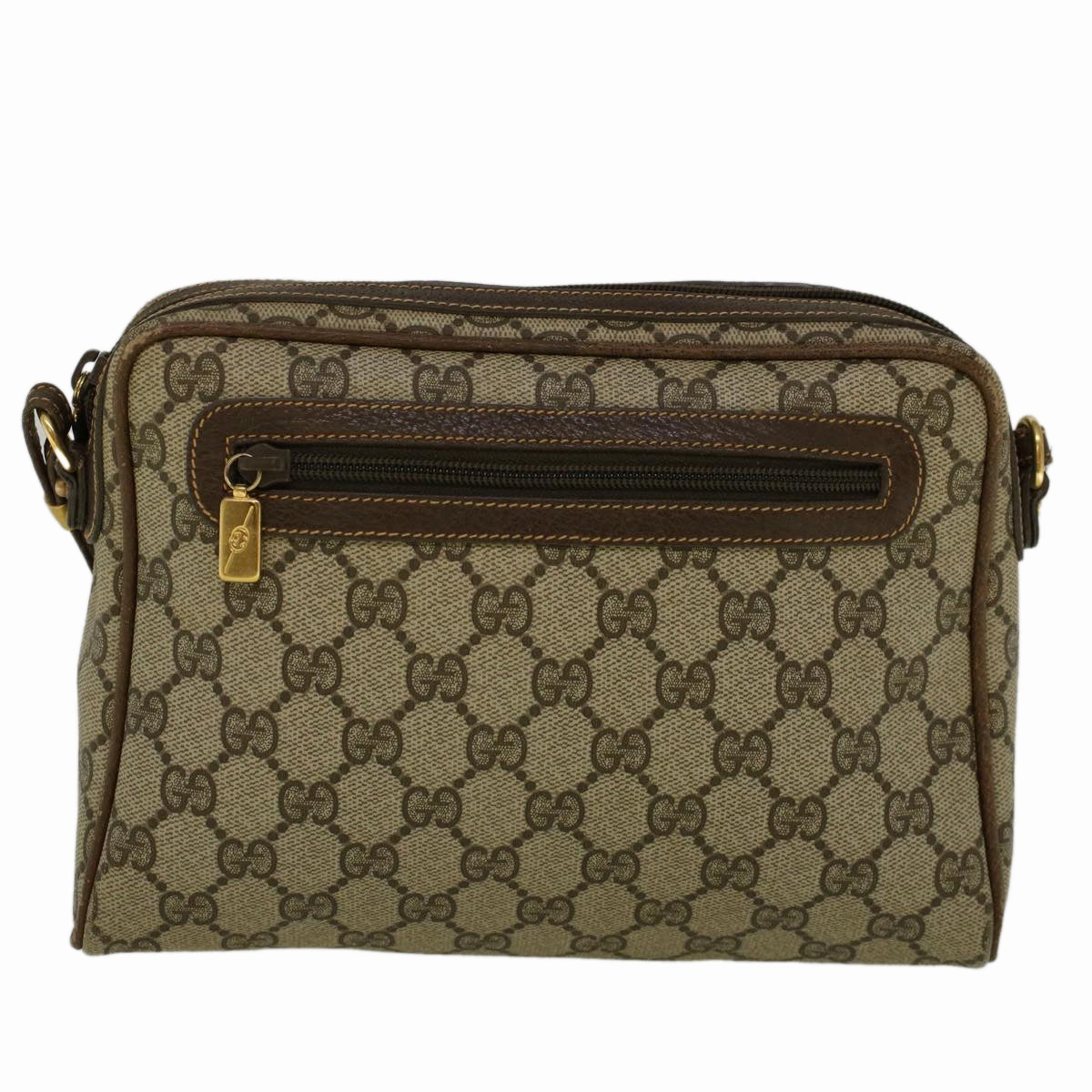 GUCCI GG Canvas Shoulder Bag PVC Leather Beige Brown  57299