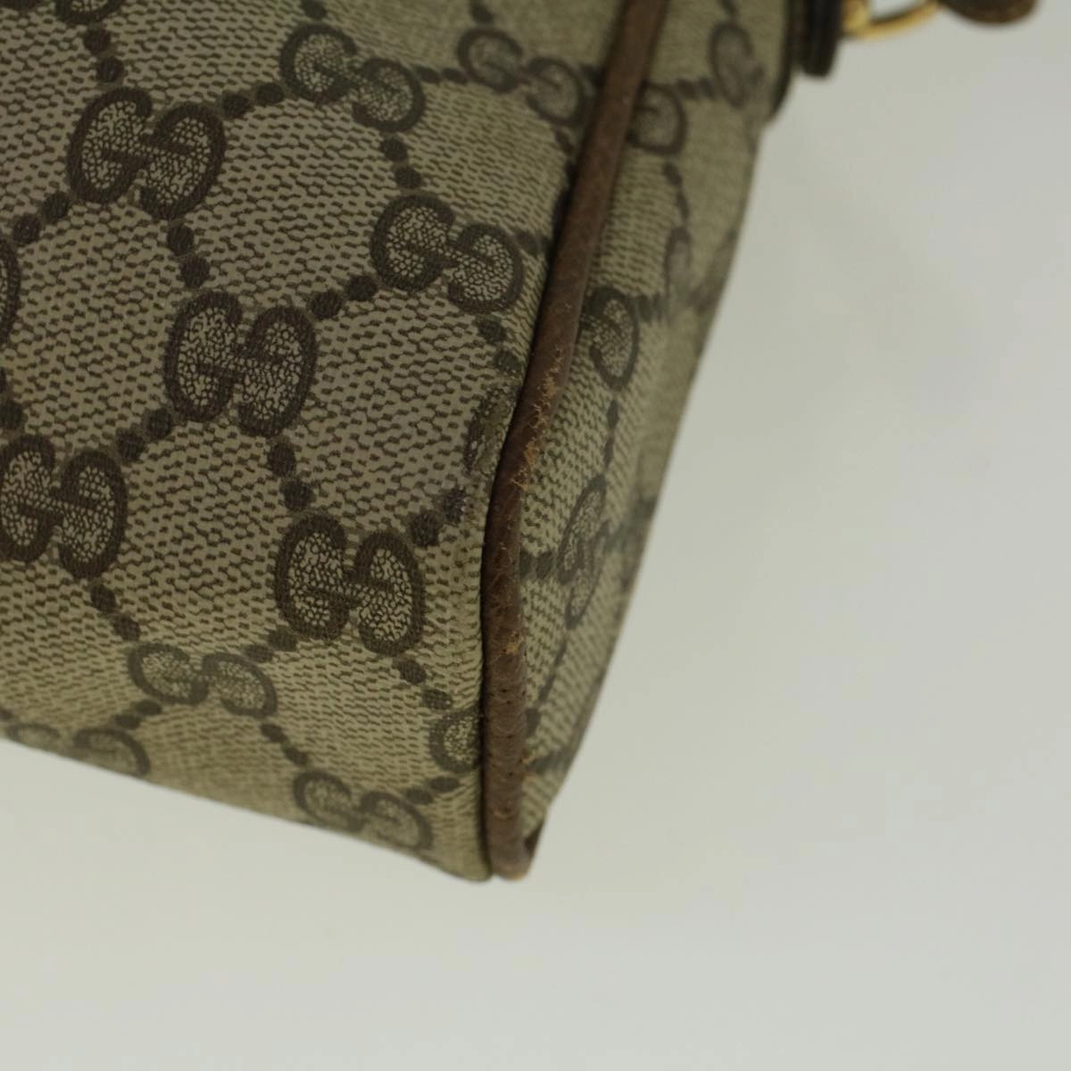 GUCCI GG Canvas Shoulder Bag PVC Leather Beige Brown  57299