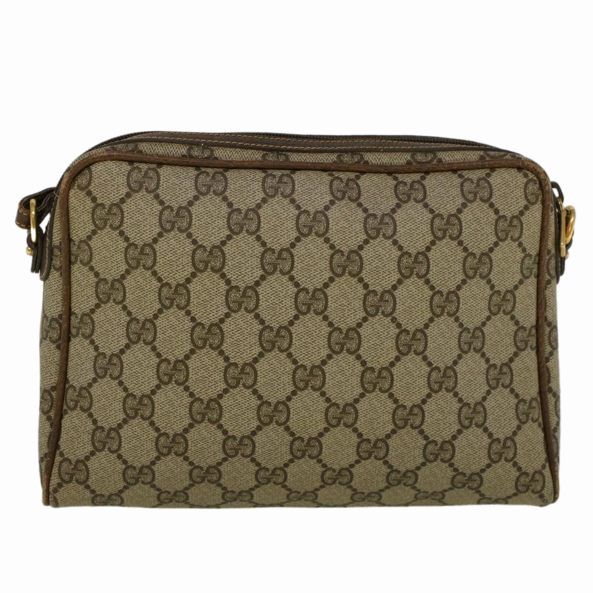 GUCCI GG Canvas Shoulder Bag PVC Leather Beige Brown  57299