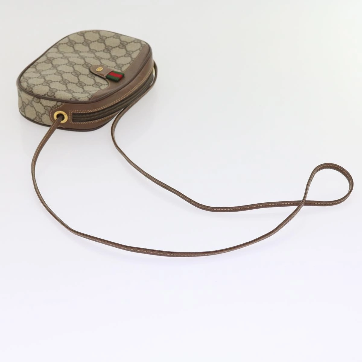 GUCCI GG Canvas Web Sherry Line Shoulder Bag Beige Red Green  ki3607