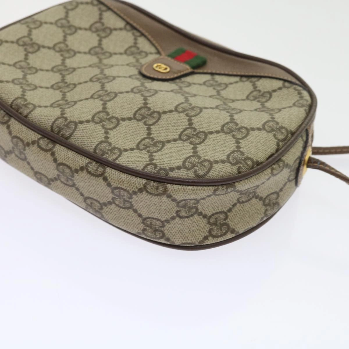 GUCCI GG Canvas Web Sherry Line Shoulder Bag Beige Red Green  ki3607