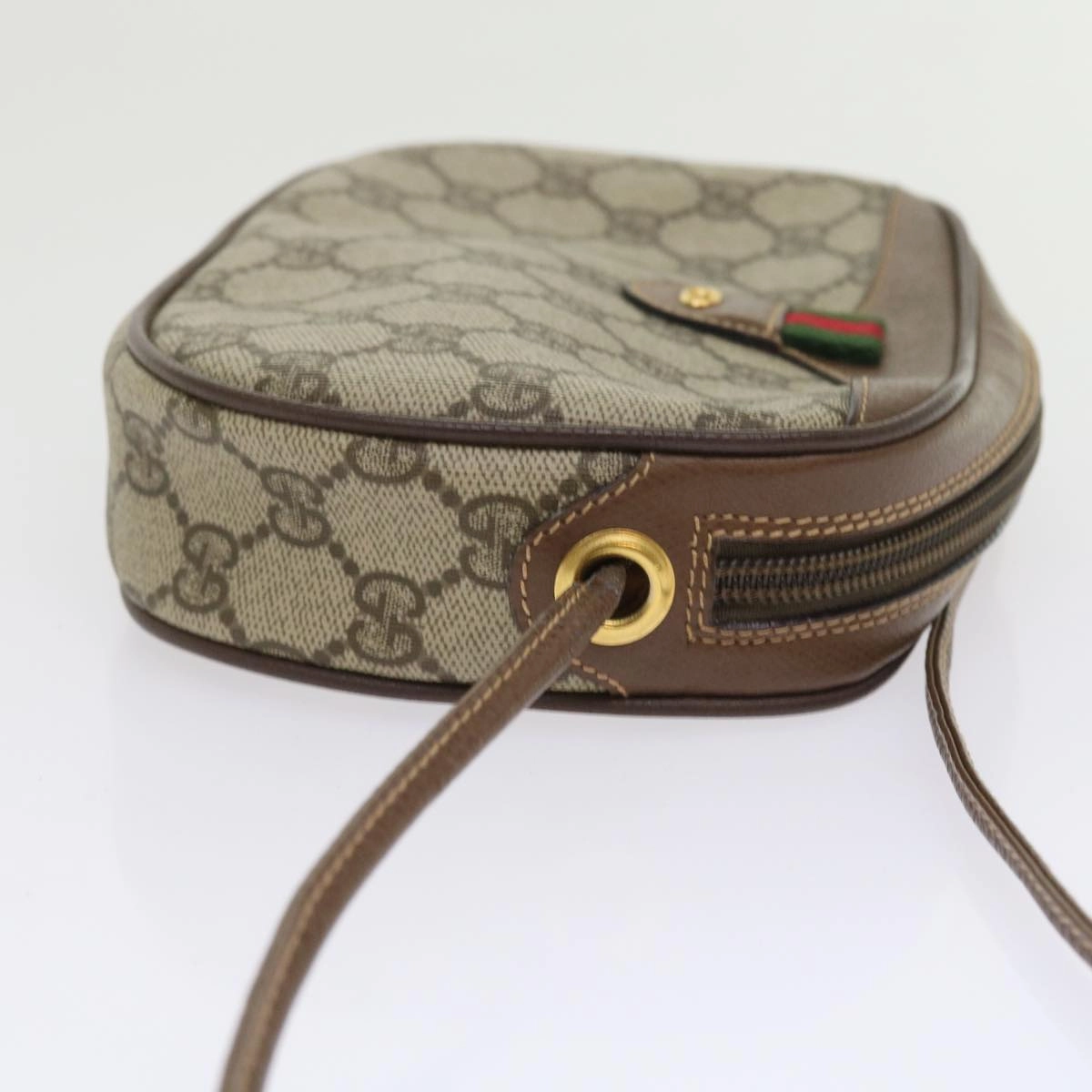 GUCCI GG Canvas Web Sherry Line Shoulder Bag Beige Red Green  ki3607
