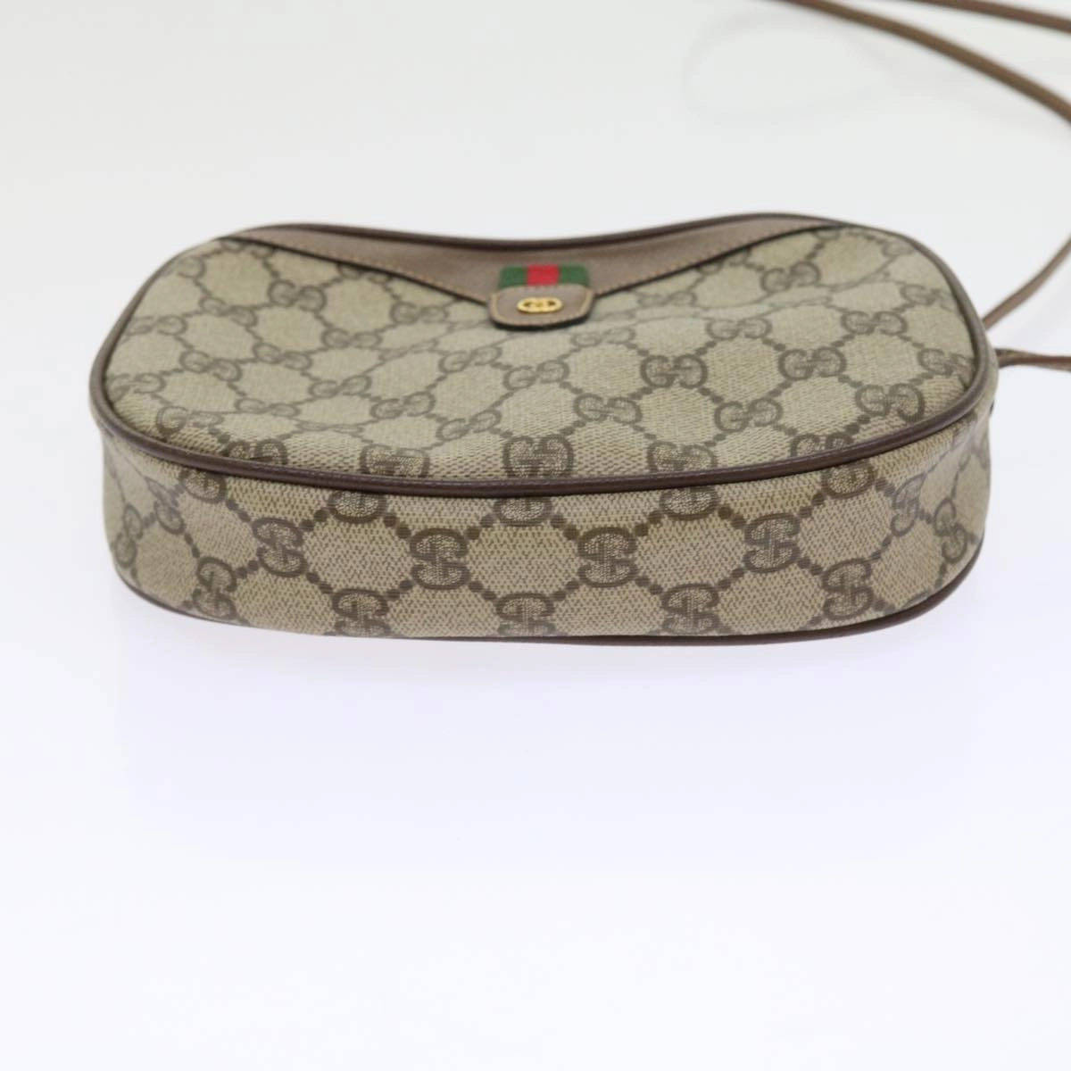 GUCCI GG Canvas Web Sherry Line Shoulder Bag Beige Red Green  ki3607
