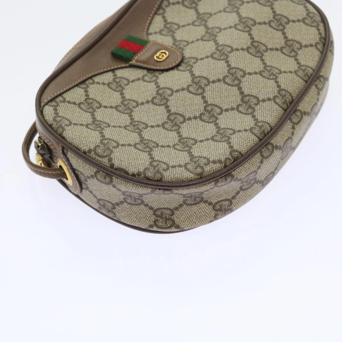 GUCCI GG Canvas Web Sherry Line Shoulder Bag Beige Red Green  ki3607