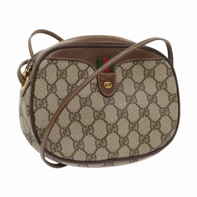 GUCCI GG Canvas Web Sherry Line Shoulder Bag Beige Red Green  ki3607