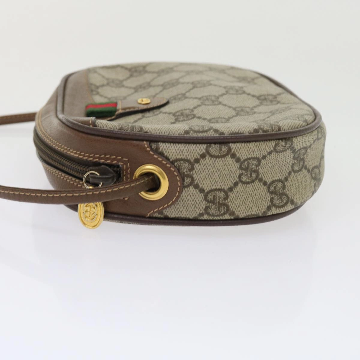 GUCCI GG Canvas Web Sherry Line Shoulder Bag Beige Red Green  ki3607