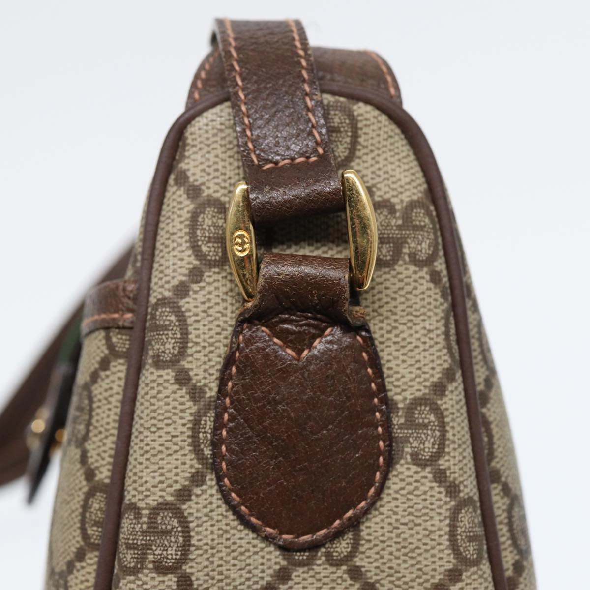 GUCCI GG Canvas Web Sherry Line Shoulder Bag PVC Beige Green Red  ep5156