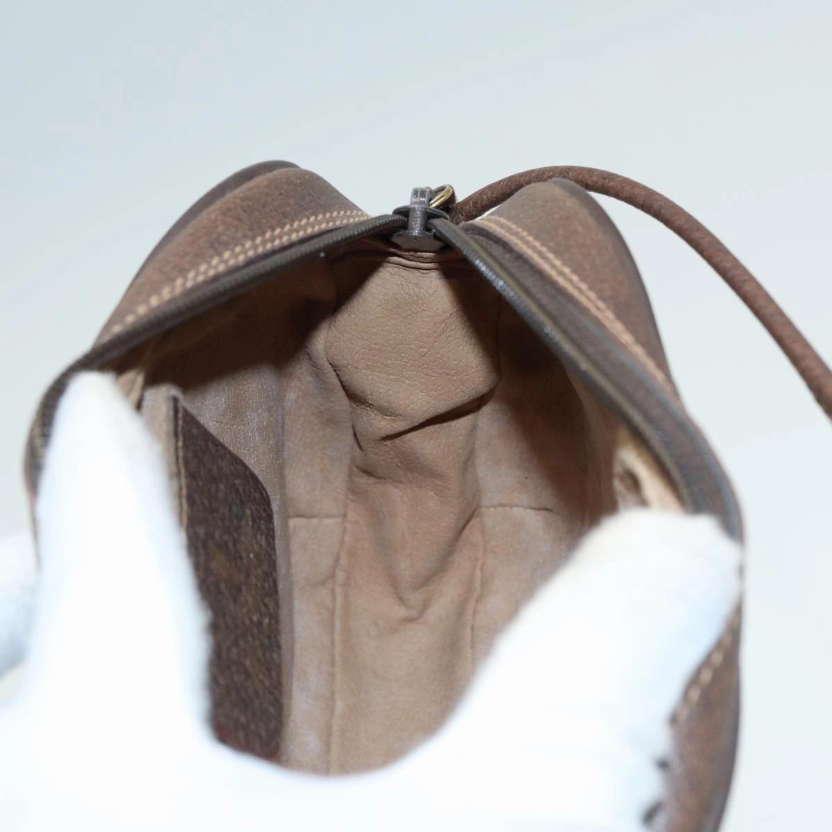 GUCCI GG Canvas Web Sherry Line Shoulder Bag PVC Leather Beige  83133