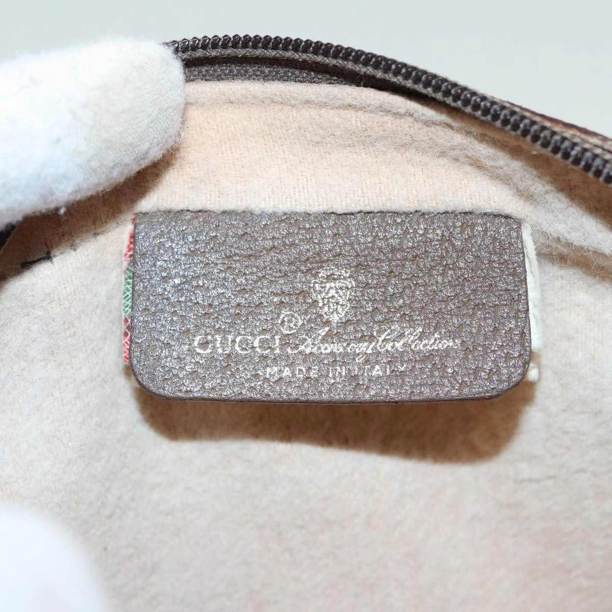 GUCCI GG Canvas Web Sherry Line Shoulder Bag PVC Leather Beige  83134