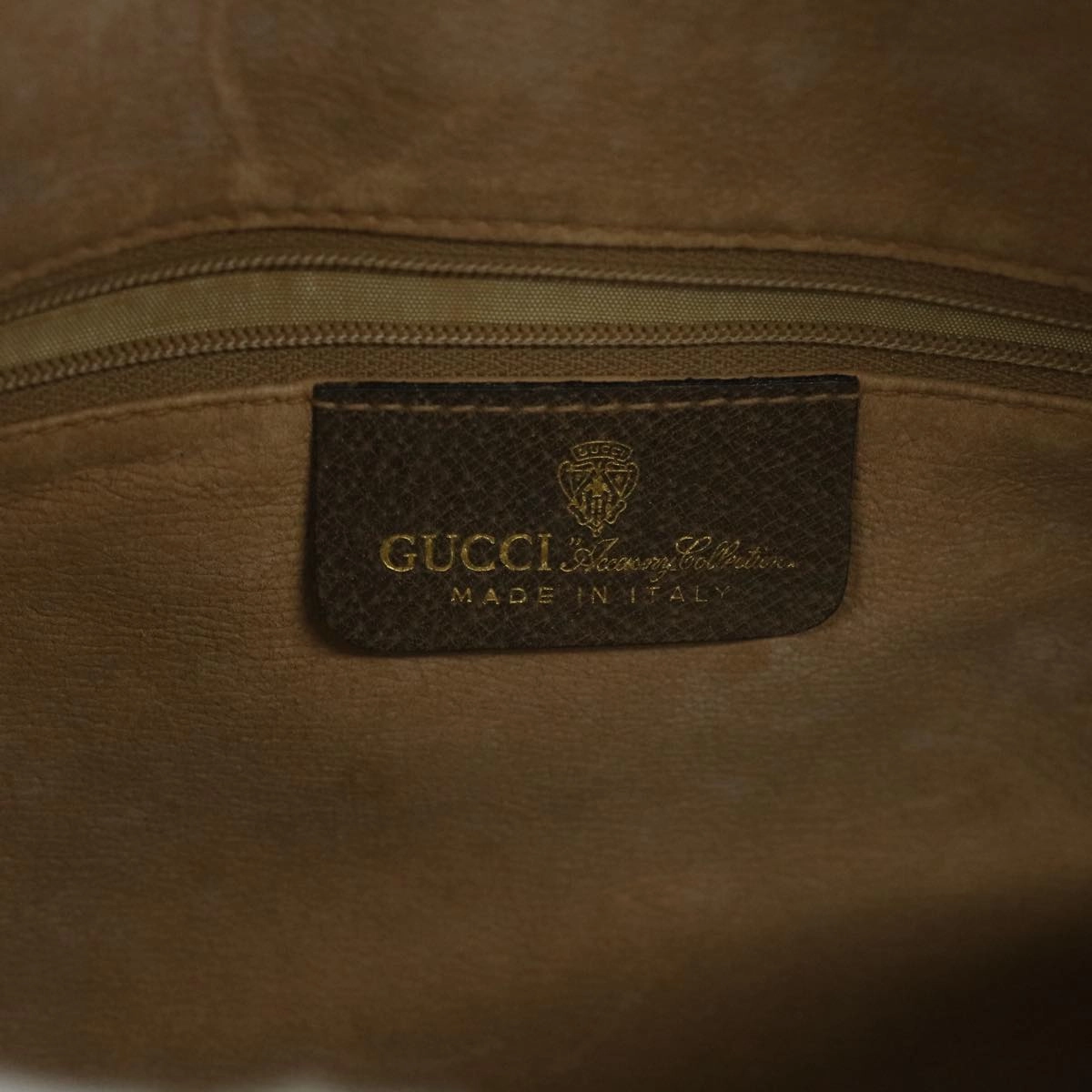 GUCCI GG Canvas Web Sherry Line Shoulder Bag PVC Leather Beige Green  57258