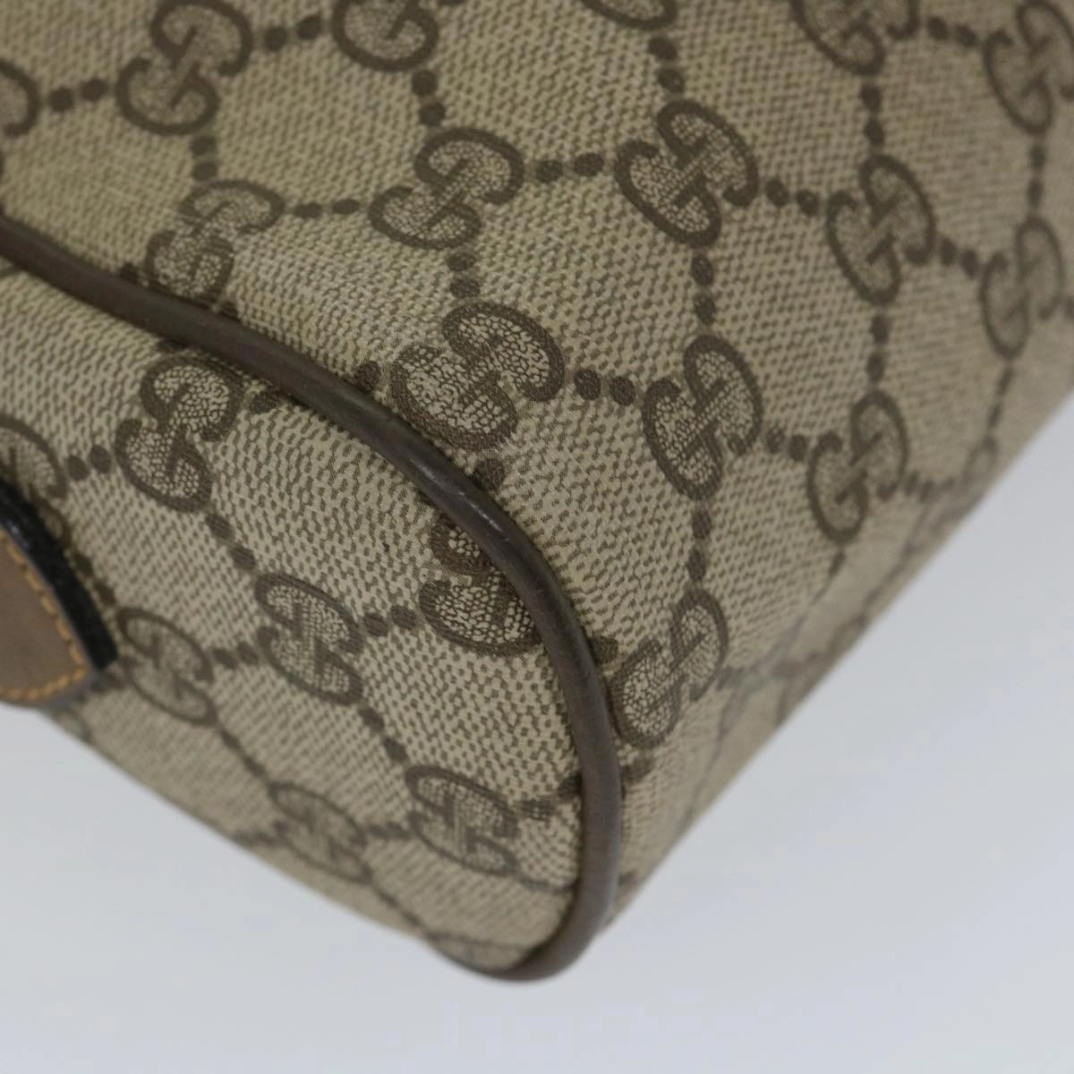 GUCCI GG Canvas Web Sherry Line Shoulder Bag PVC Leather Beige Green  57258