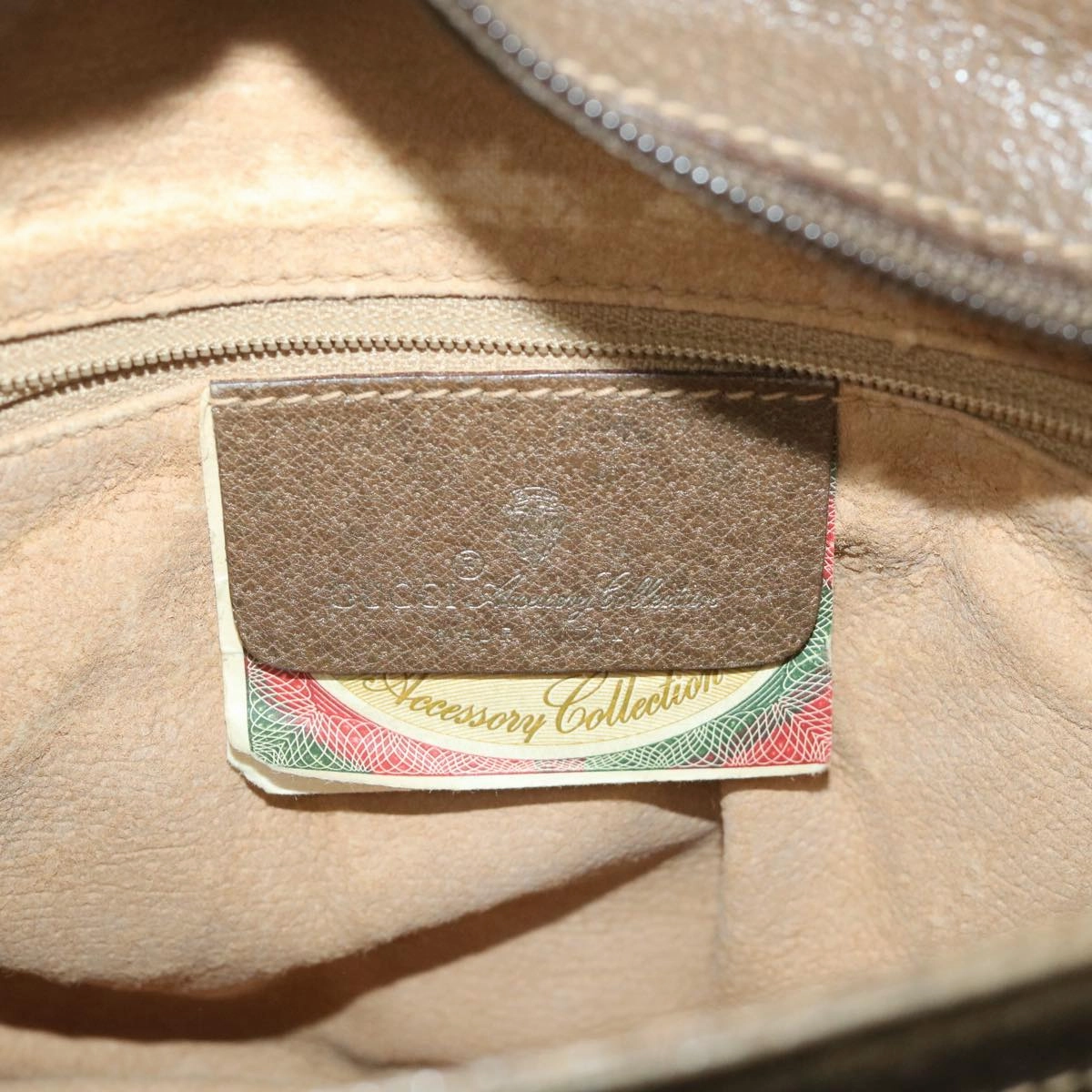 GUCCI GG Canvas Web Sherry Line Shoulder Bag PVC Leather Beige Green  57265
