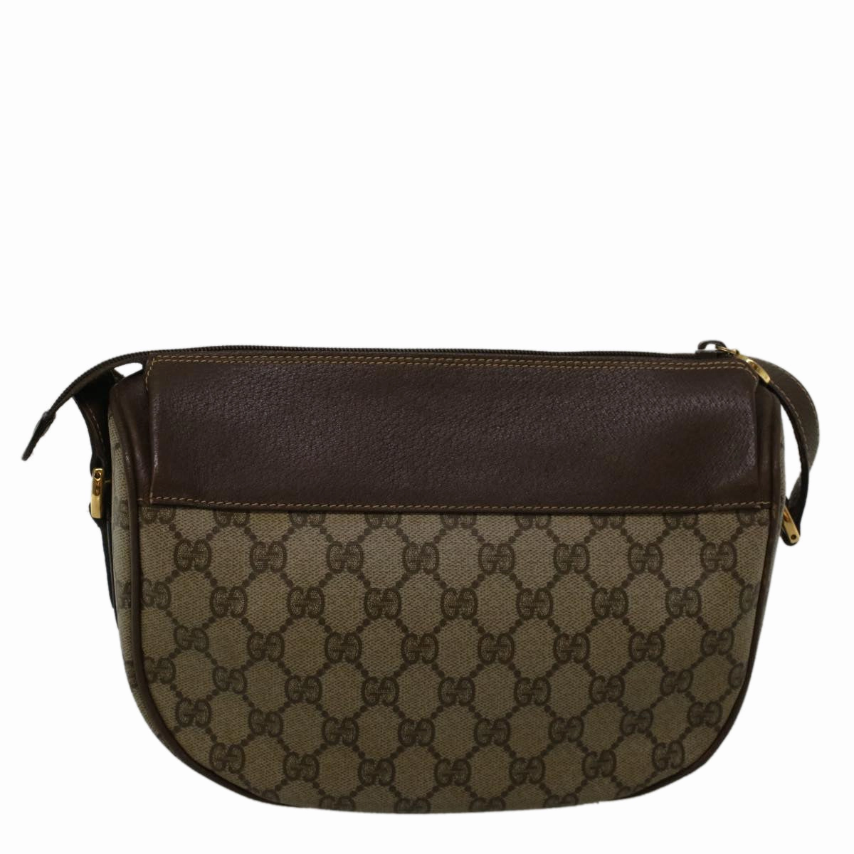GUCCI GG Canvas Web Sherry Line Shoulder Bag PVC Leather Beige Green  57284