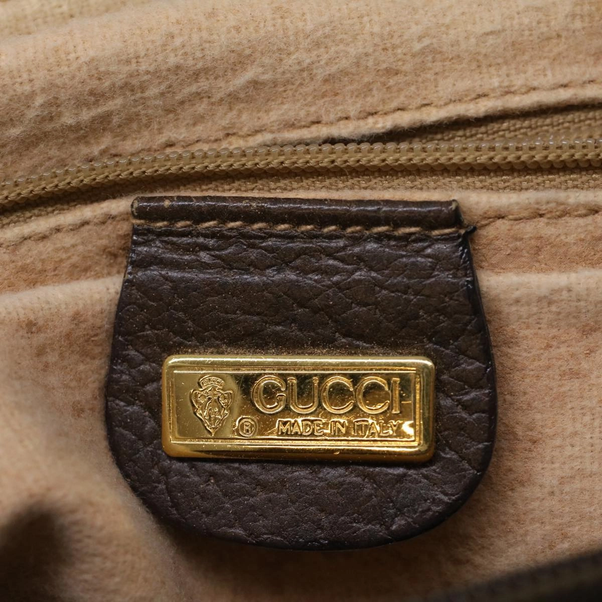 GUCCI GG Canvas Web Sherry Line Shoulder Bag PVC Leather Beige Green  57284