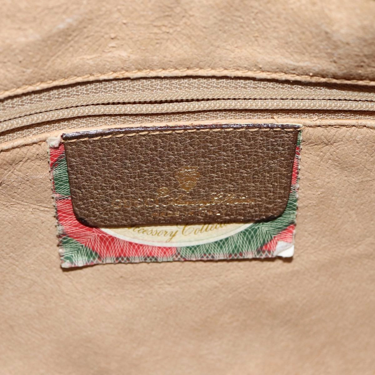 GUCCI GG Canvas Web Sherry Line Shoulder Bag PVC Leather Beige Red  13472