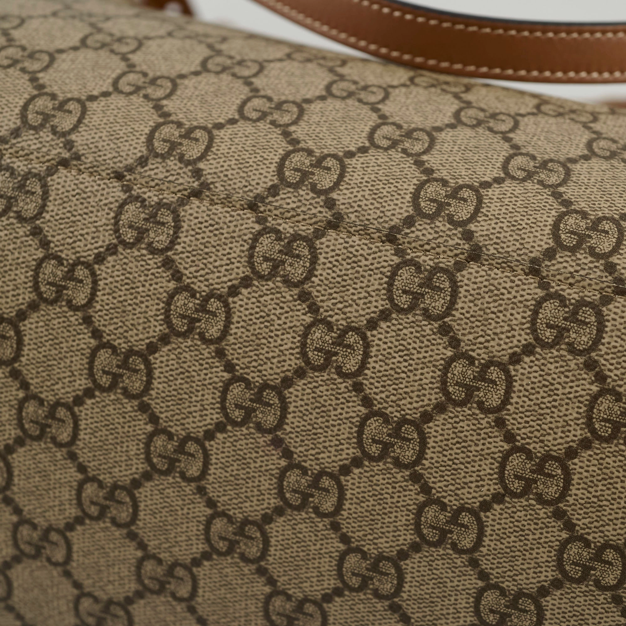 Gucci GG Emblem Canvas Medium Tote Beige